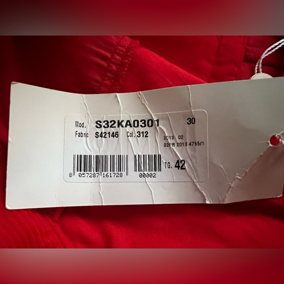 MM6 Maison Martin Margiela Corduroy Pants Women’s 42 /30x31.5 Red Designer NWT - Picture 6 of 12